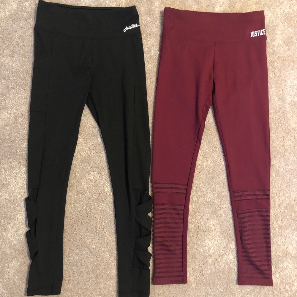 2 pairs justice active fashion leggings